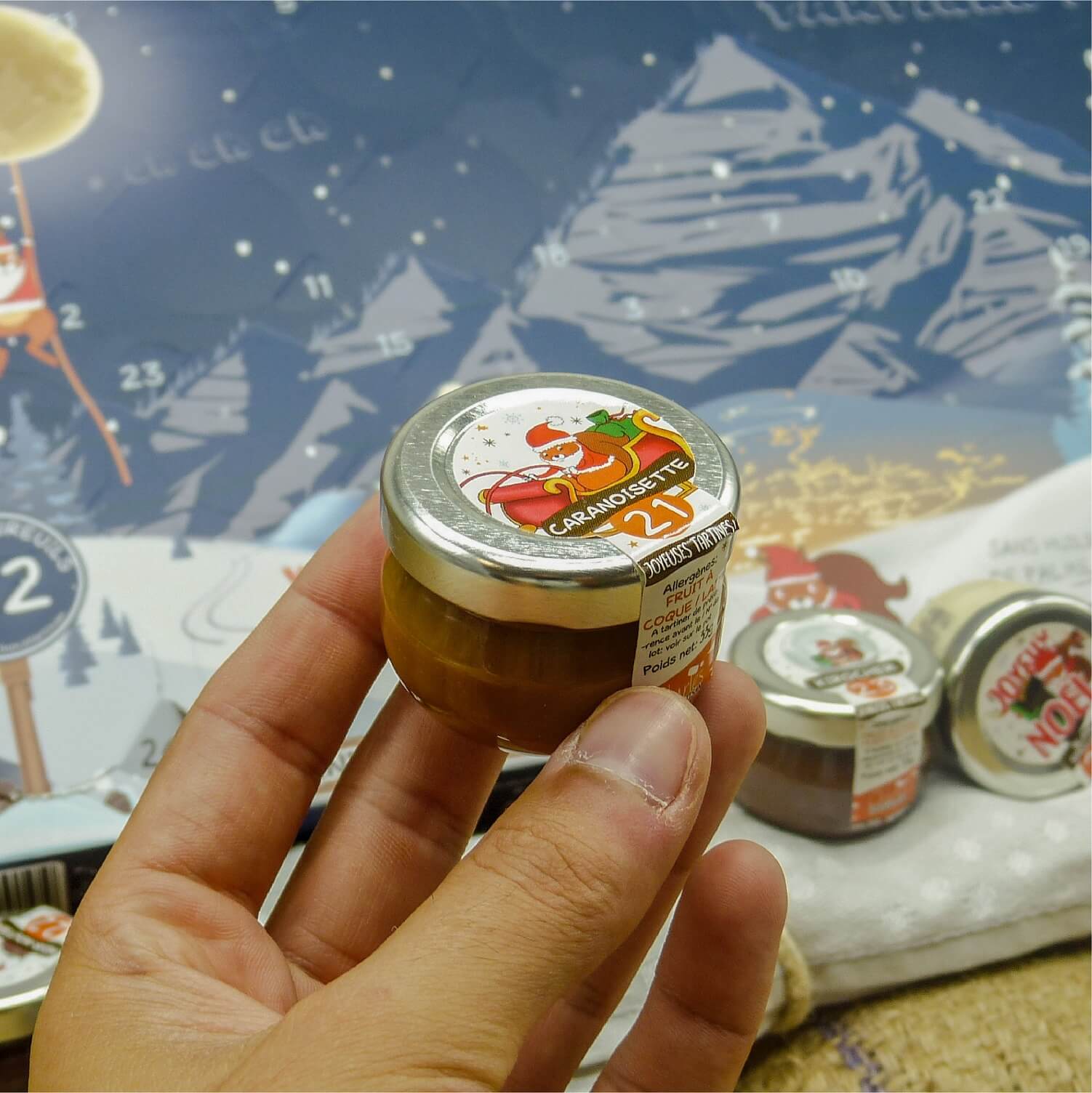 Pot de pâte à tartiner contenu dans le calendrier de l'Avent Charles Chocolartisan